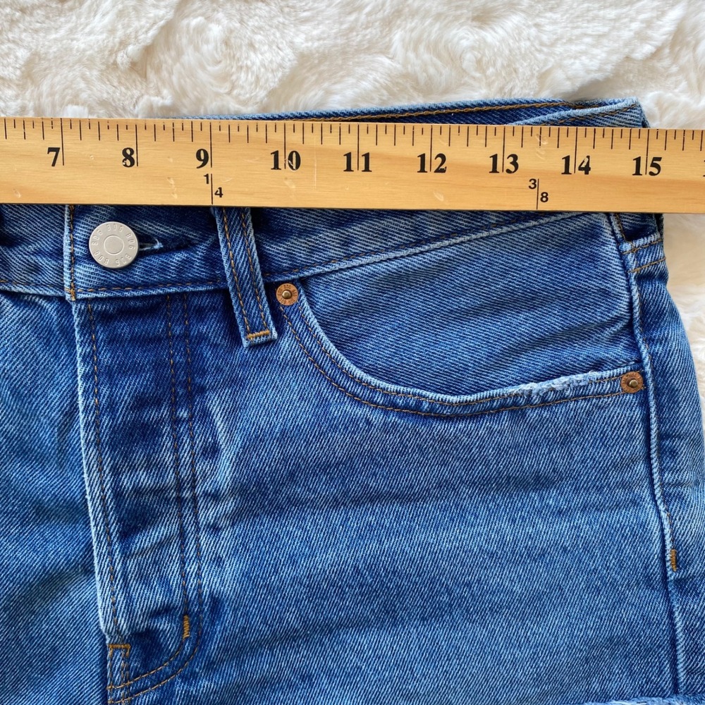 BDG Denim Shorts Women 28 Blue High Rise Button Fly Distressed Cuffed Festival‎ - Picture 8 of 10